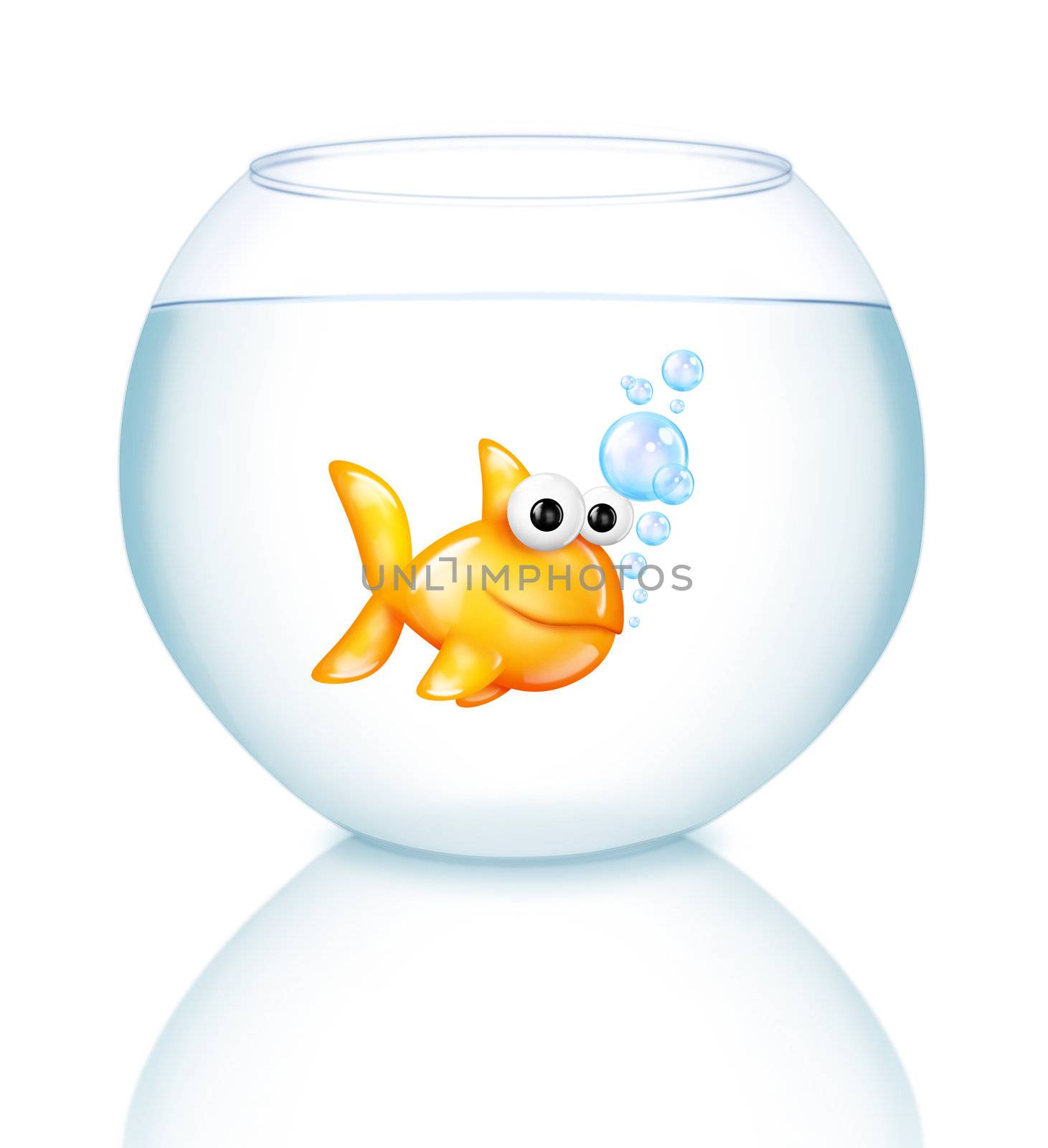 Cartoon Fish Bowl with Goldfish by komodoempire