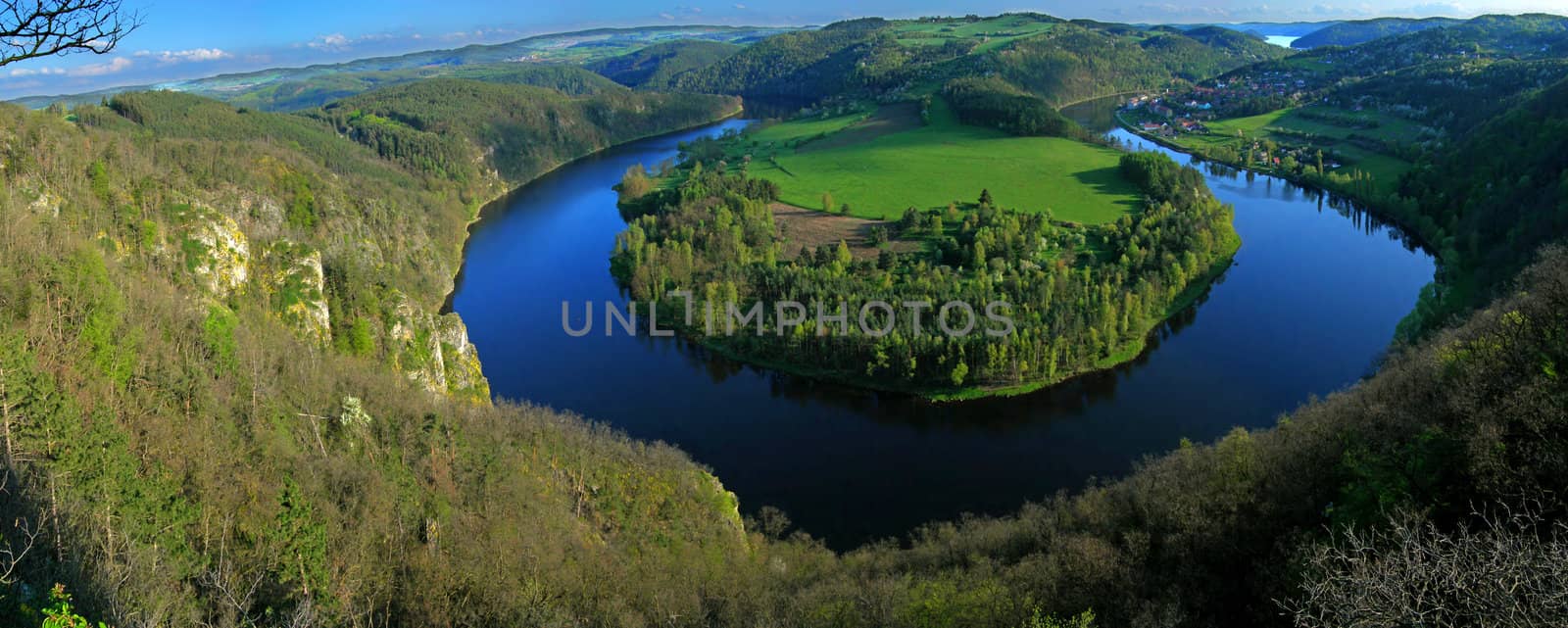 Horseshoe bend of the river Vltava in the Czech republic