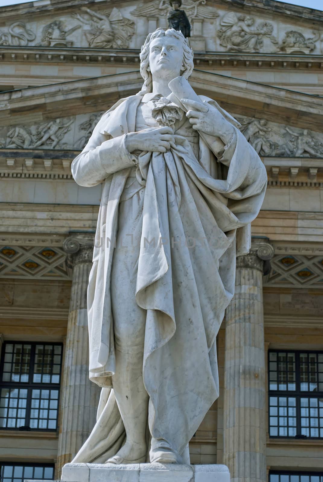 Statue of Germany's poet Schiller in front of the Konzerthaus, Berlin