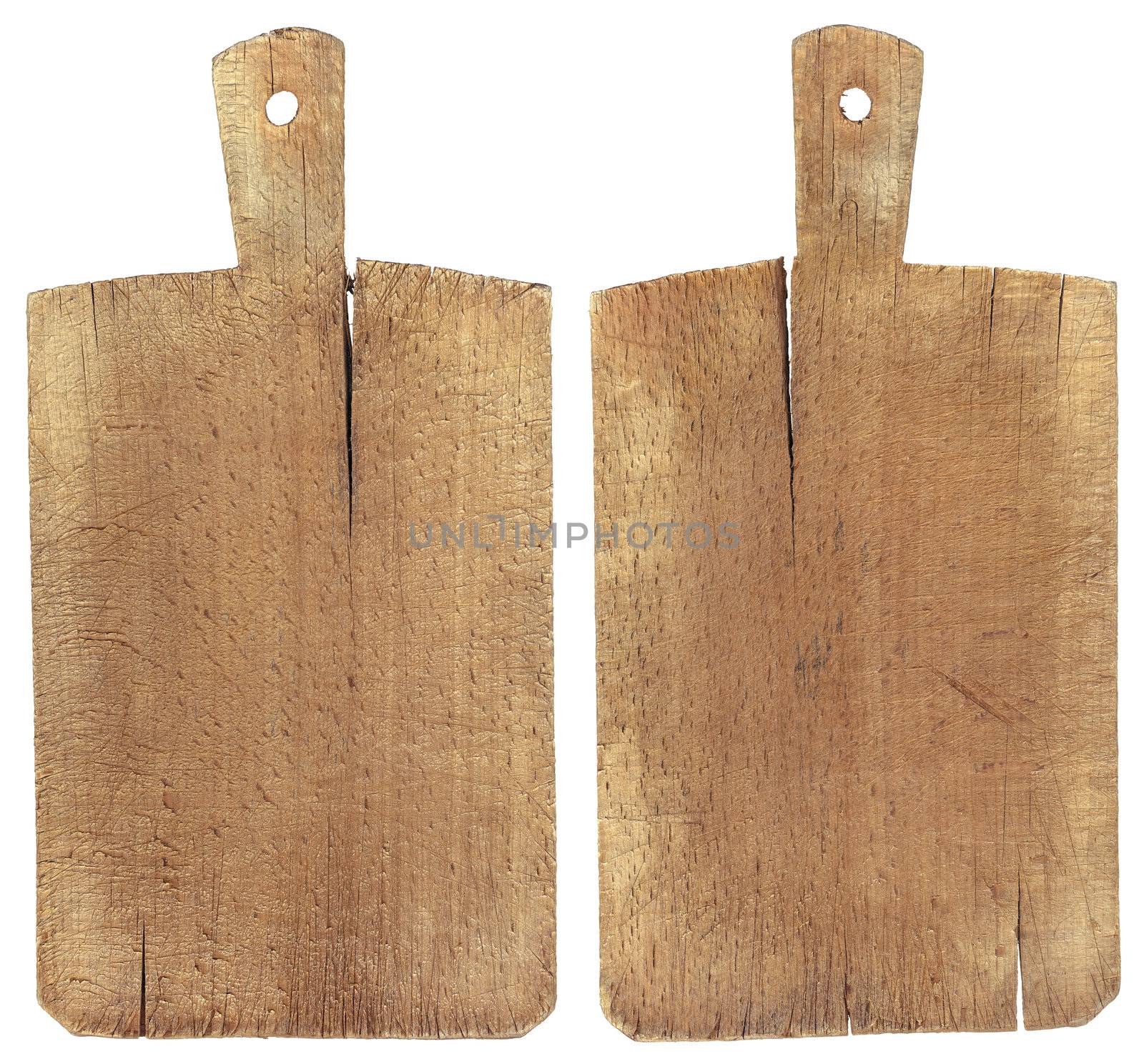 Used chopping or cutting board isolated on withe
