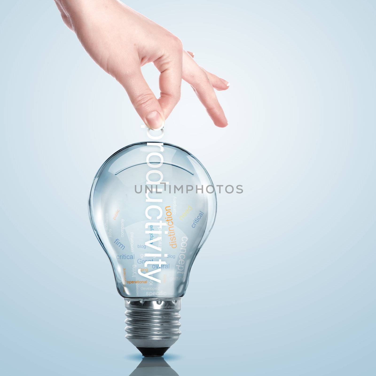 Business term and electric bulb by sergey_nivens