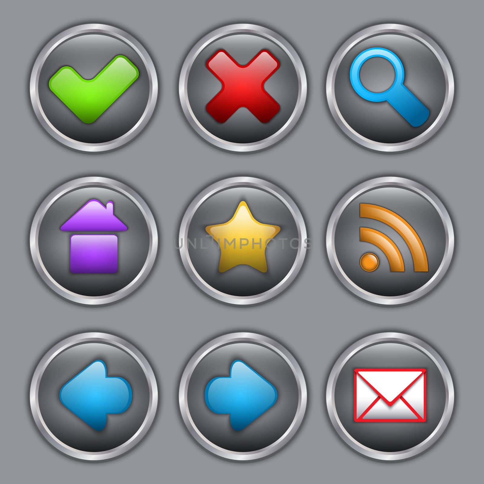 Graphic round icon set.