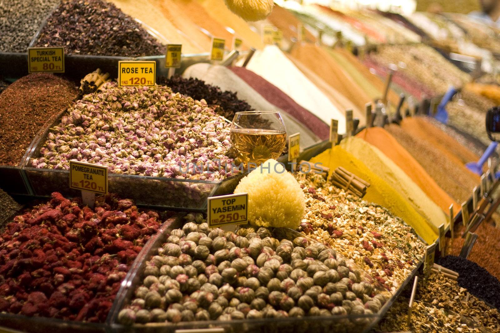 spices of the great bazaar of istanbul, turkey