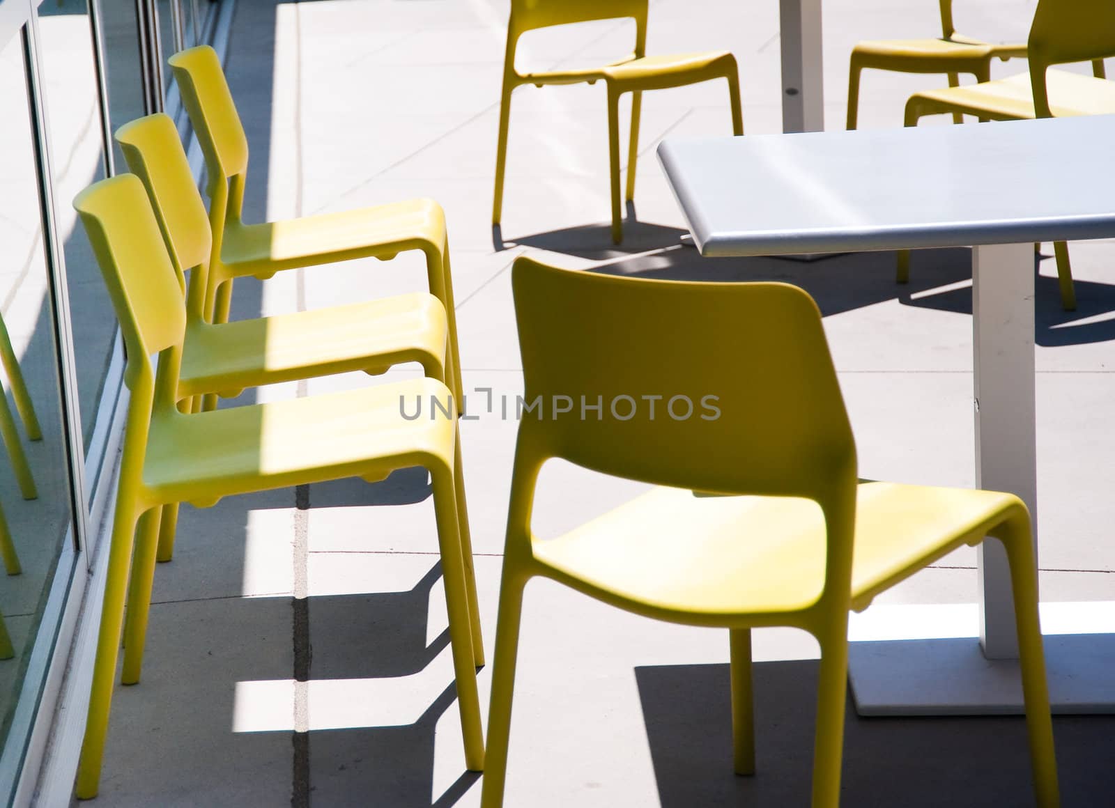 Sunlit chairs and table
