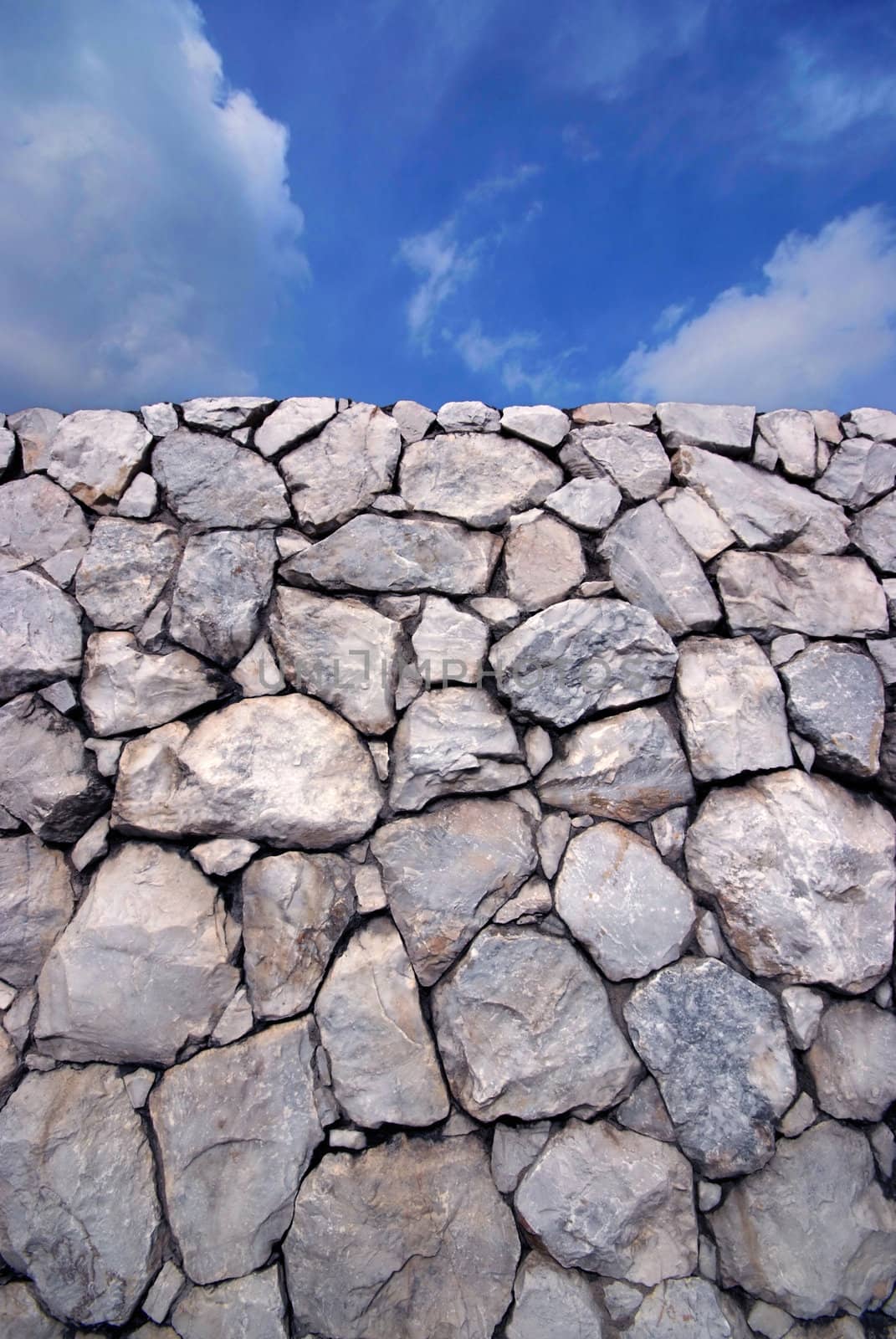 Sky and Stone wall background