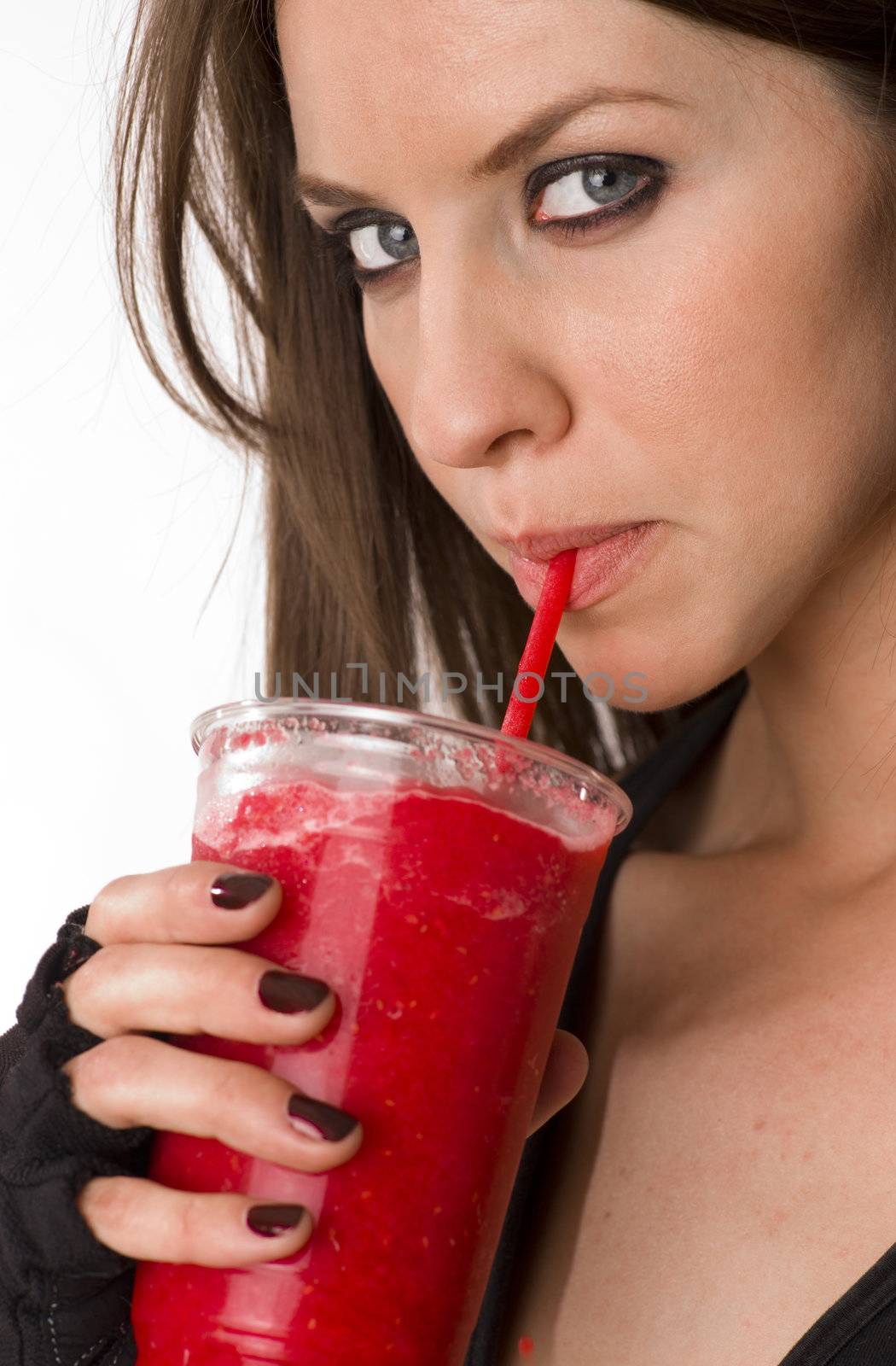 Girl with Red Smoothie by ChrisBoswell