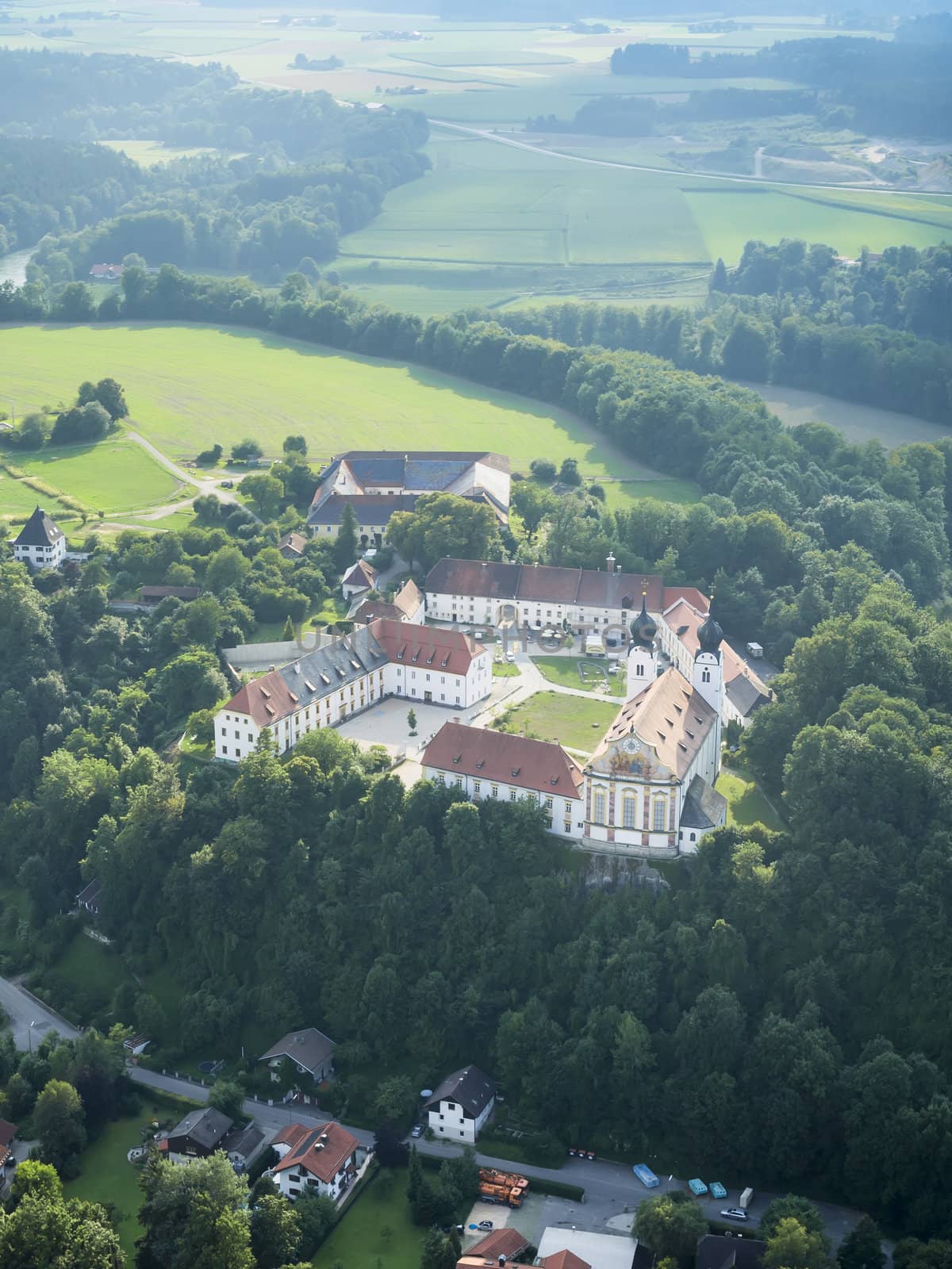 An image of a flight over the bavarian landscape