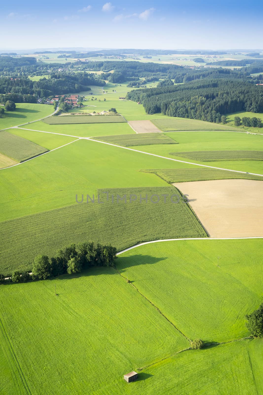 An image of a flight over the bavarian landscape