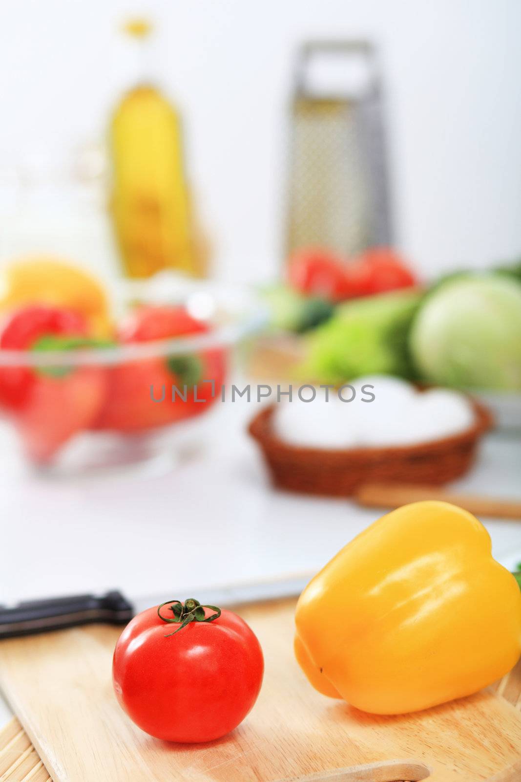 Fresh food and vegetables on the table