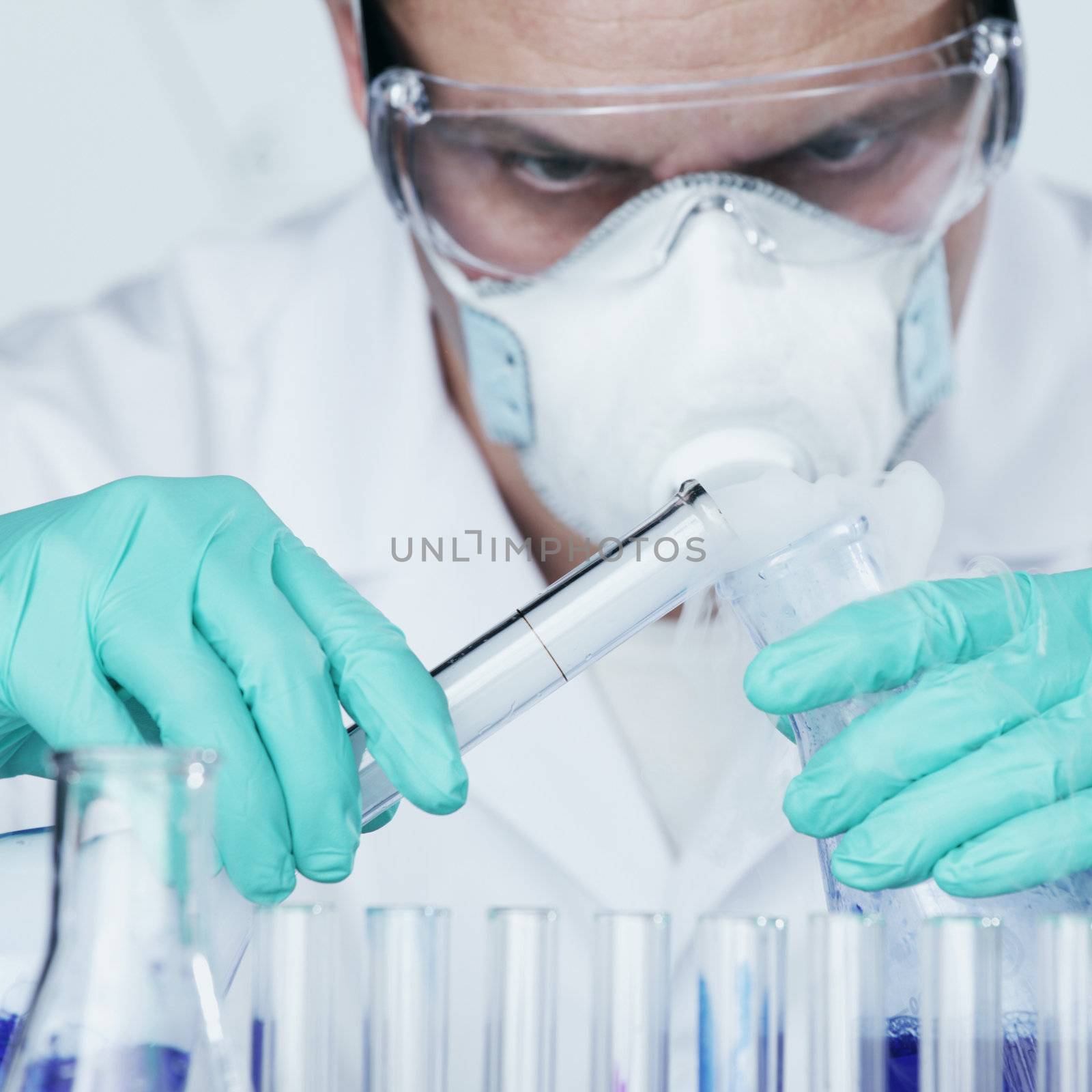 Chemistry Scientist conducting experiments in laboratory