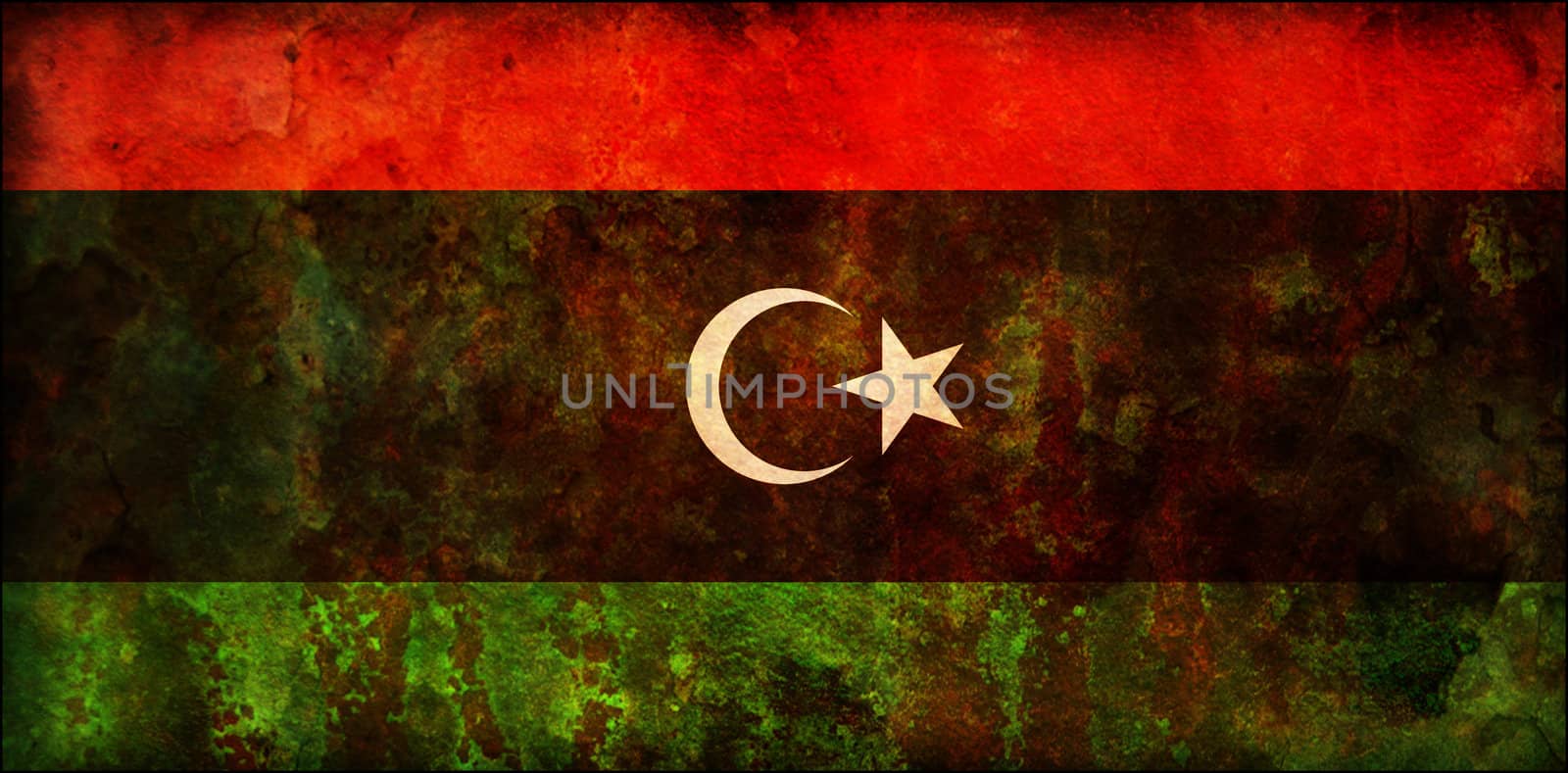 some old vintage flag of african country libya