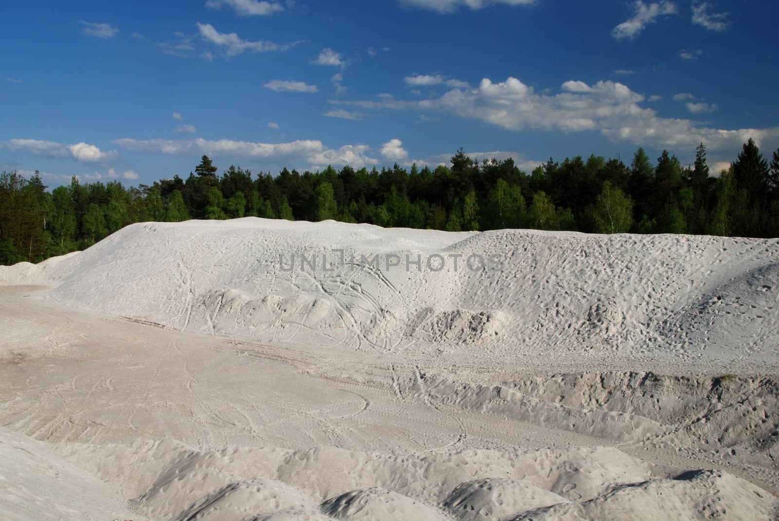 Artificial sand dunes made by building new highway