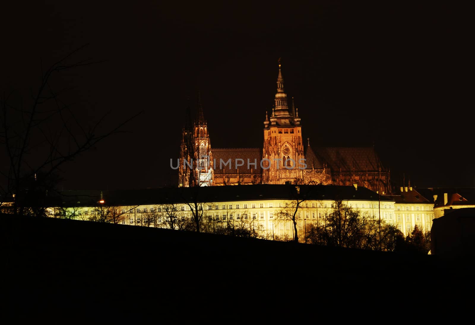 Prague castle in the night by drakodav