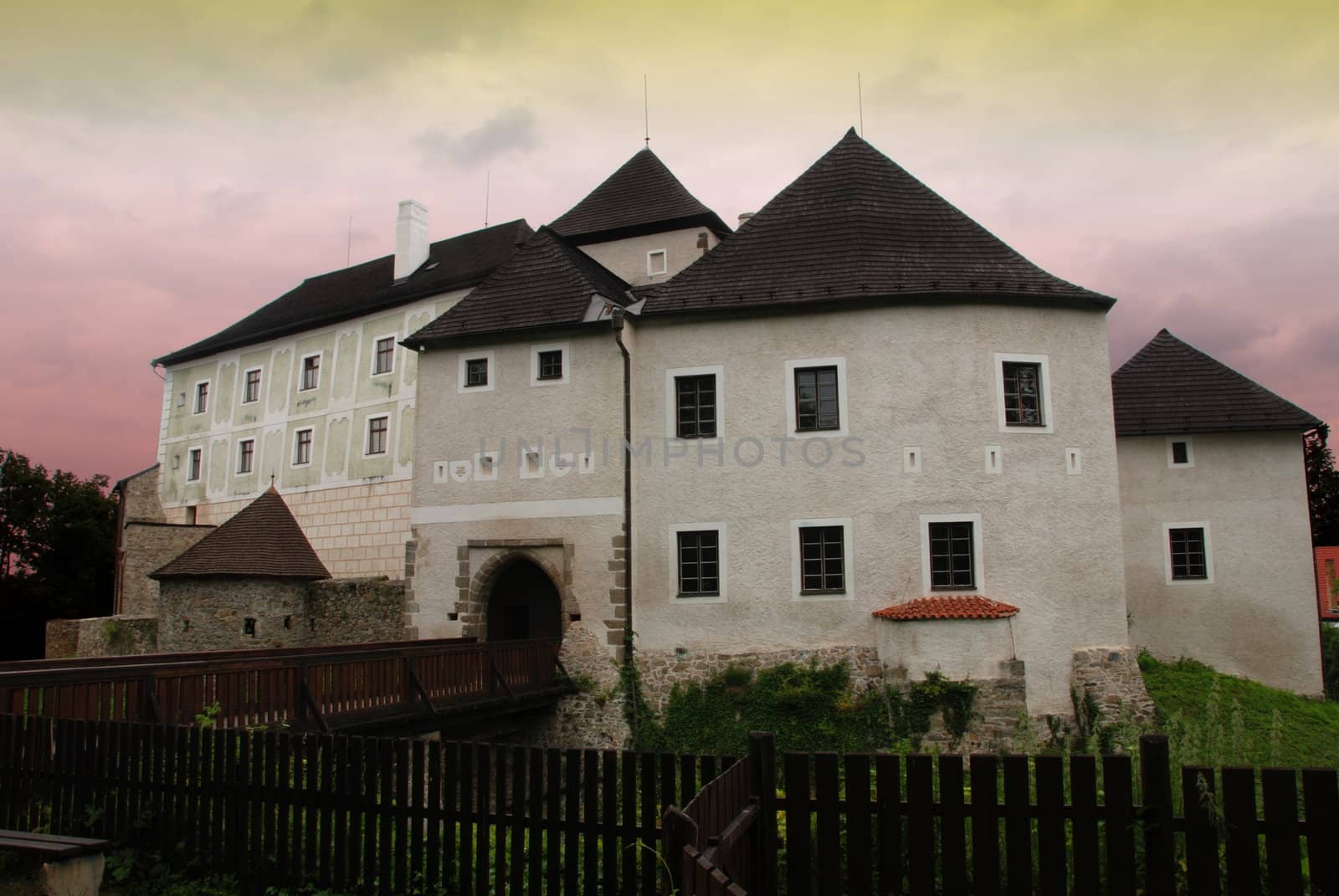 Old castle - medieval  estate in Nove Hrady, czech republic