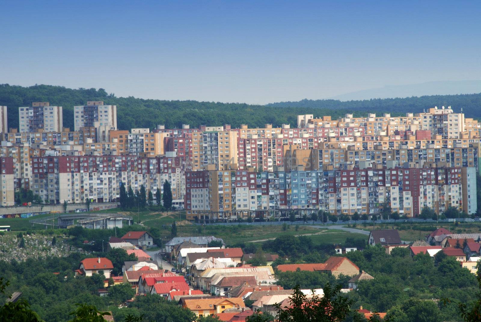  View at the Slovakian City of Kosice from the hill