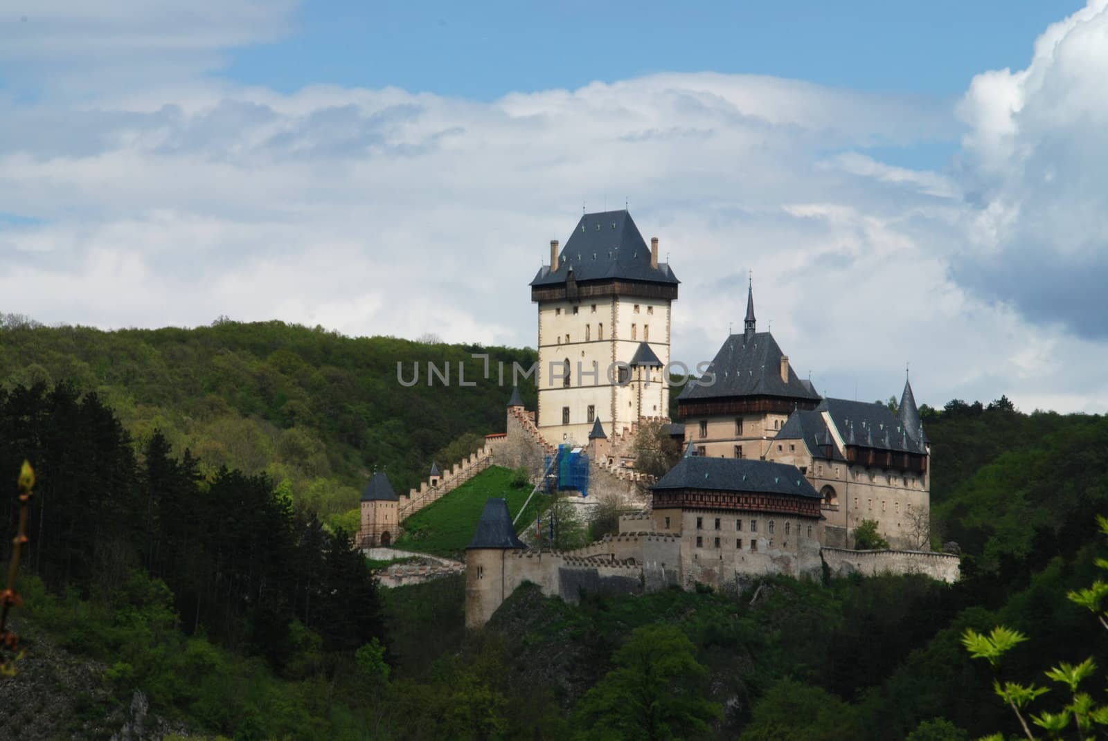 Karlstein Castle, constructed in 1348 in the Bohemia, Czech Republic