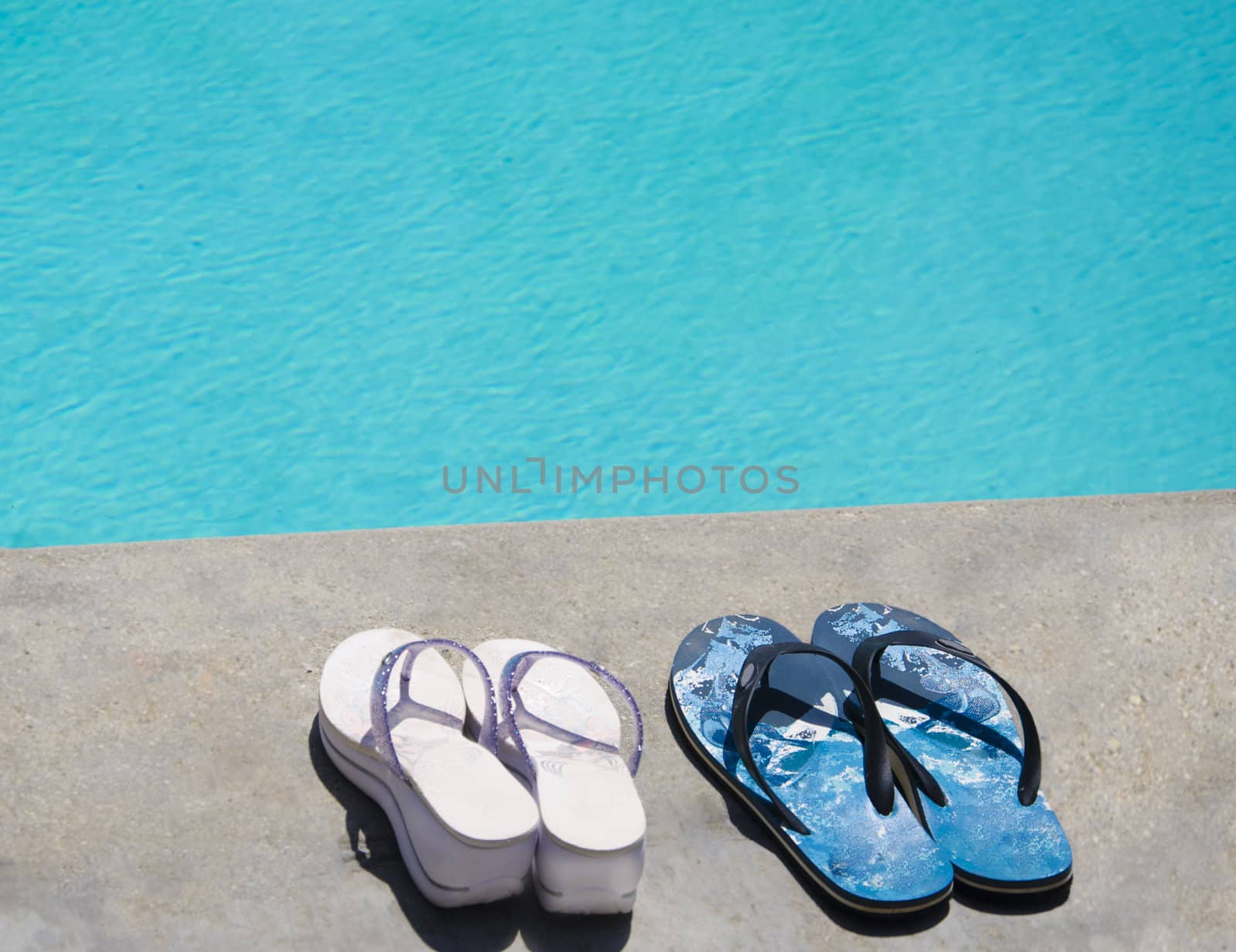 Flip flops by the swimming pool by EllenSmile