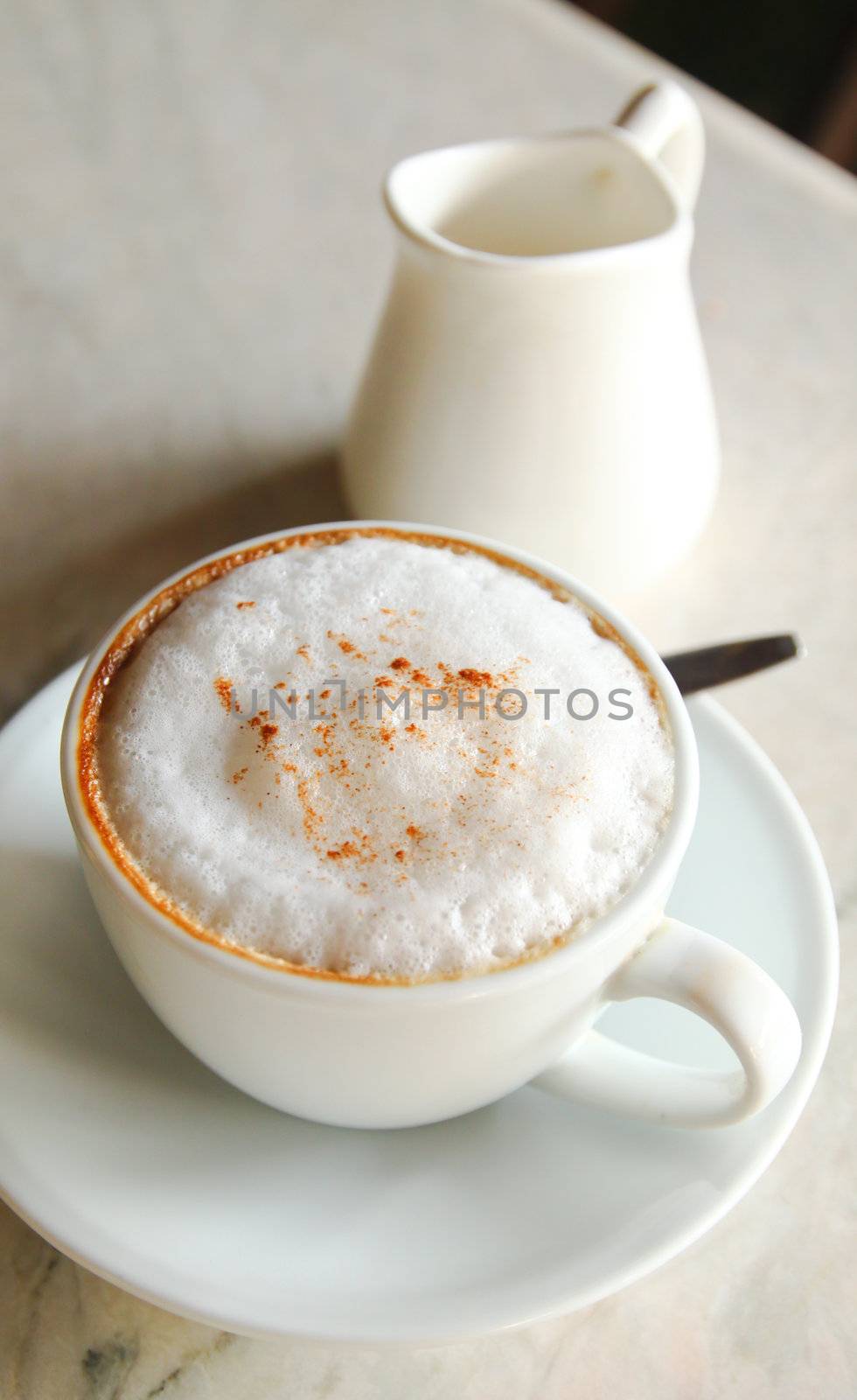 Coffee Latte or Cappuccino with milk by nuchylee