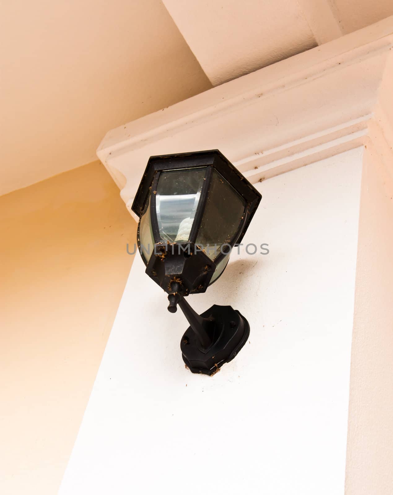 Wall lamp to light the side of the house.