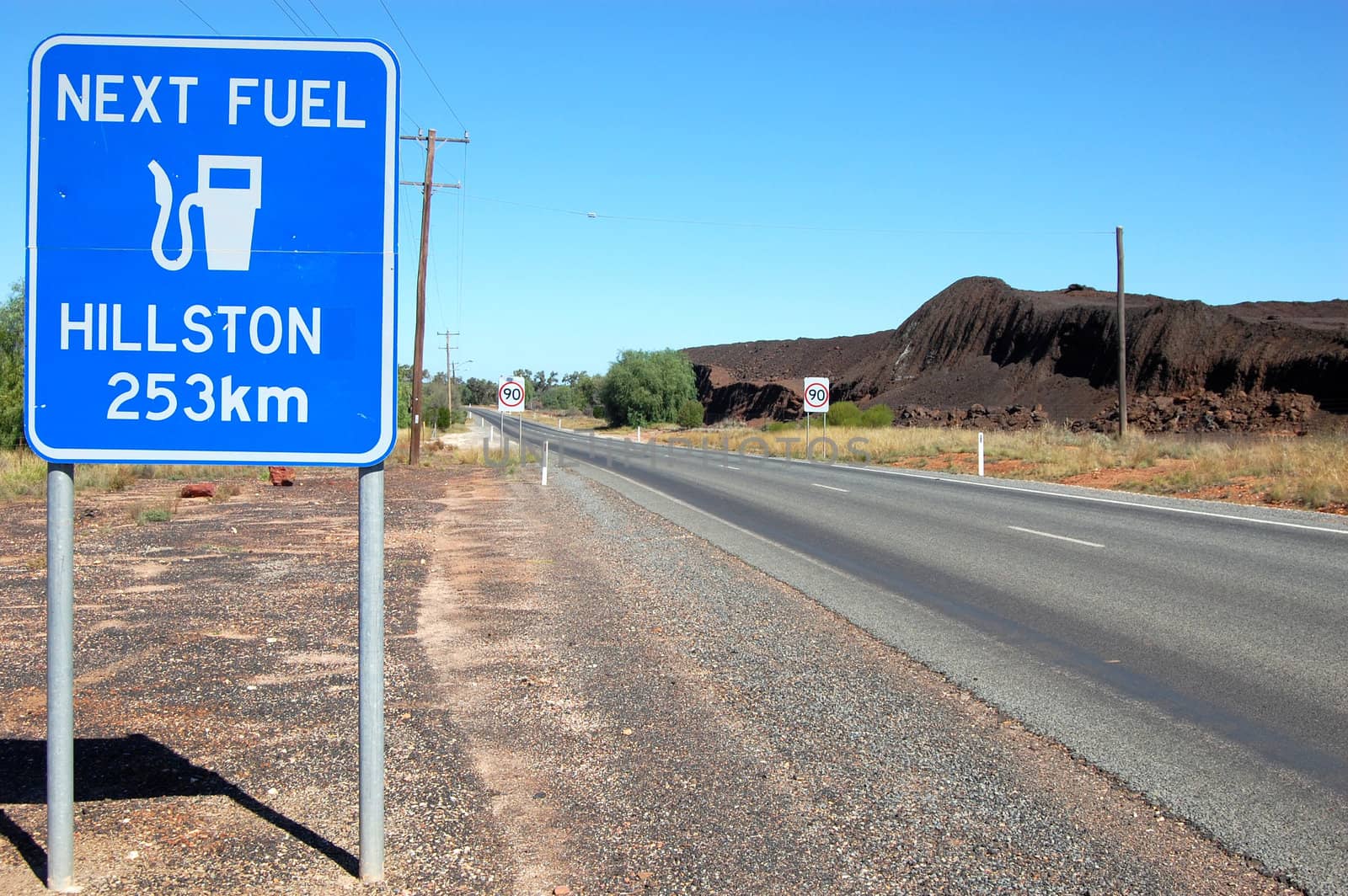 Road sign in outback Cobar, Australia