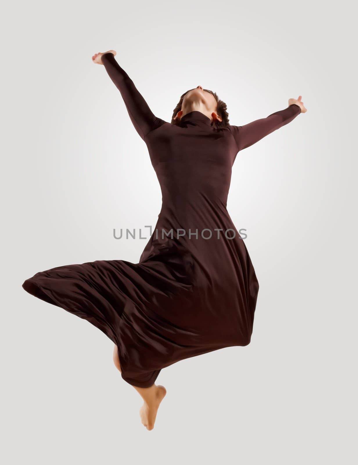 Girl in dark dress dancing by sergey_nivens
