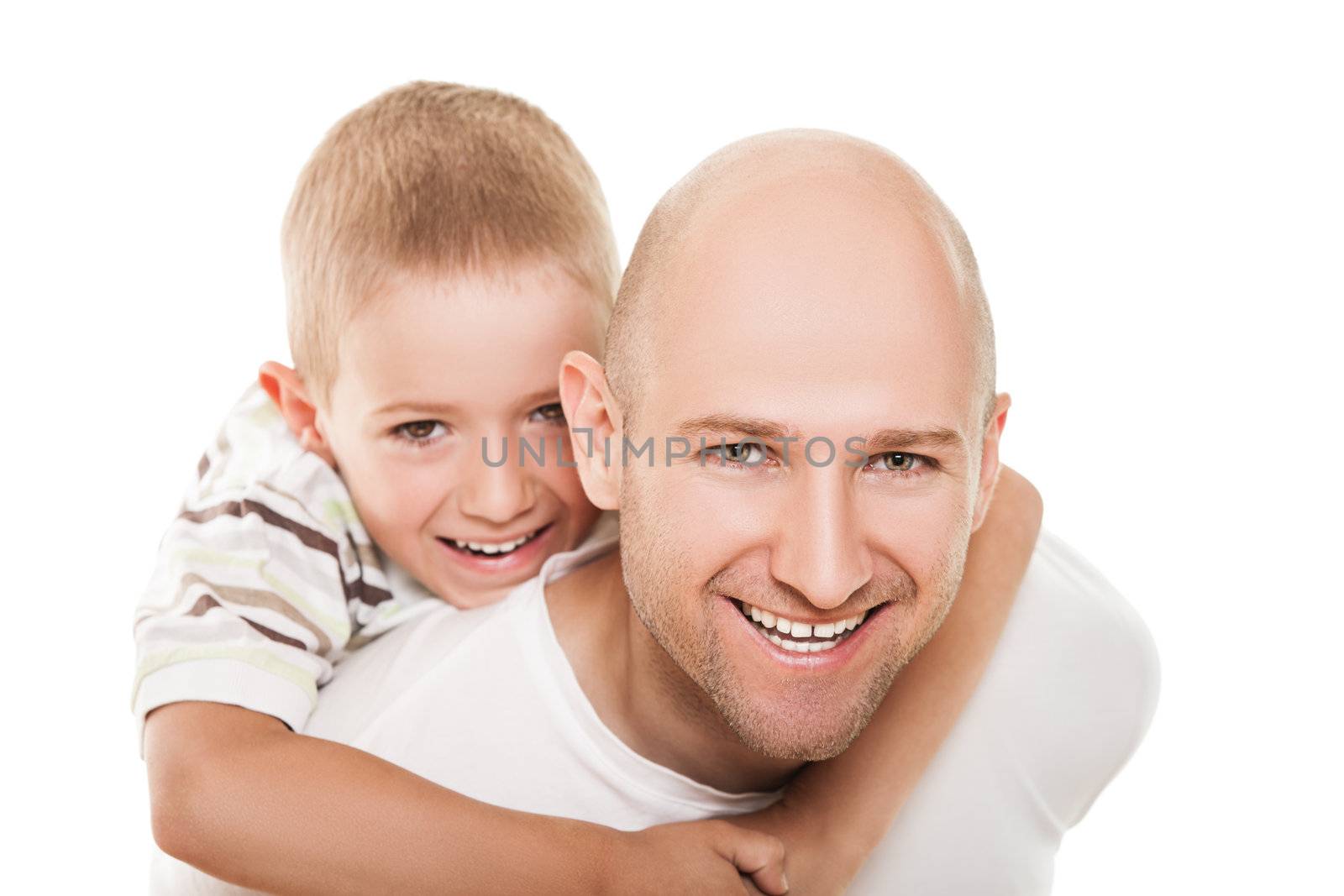 Smiling father and little son - family happiness
