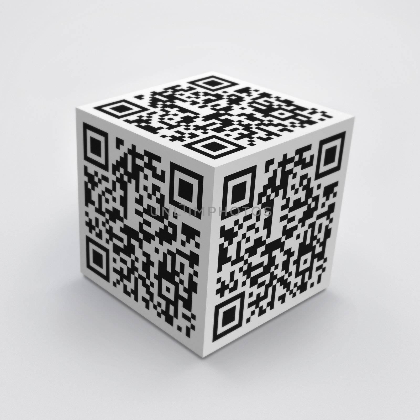3D cube with QR code by bloomua