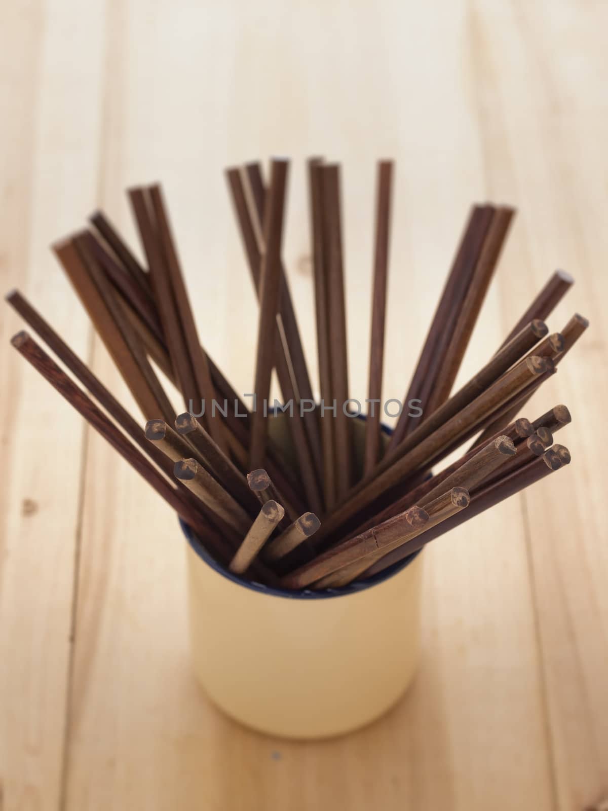 close up of wooden chopsticks
