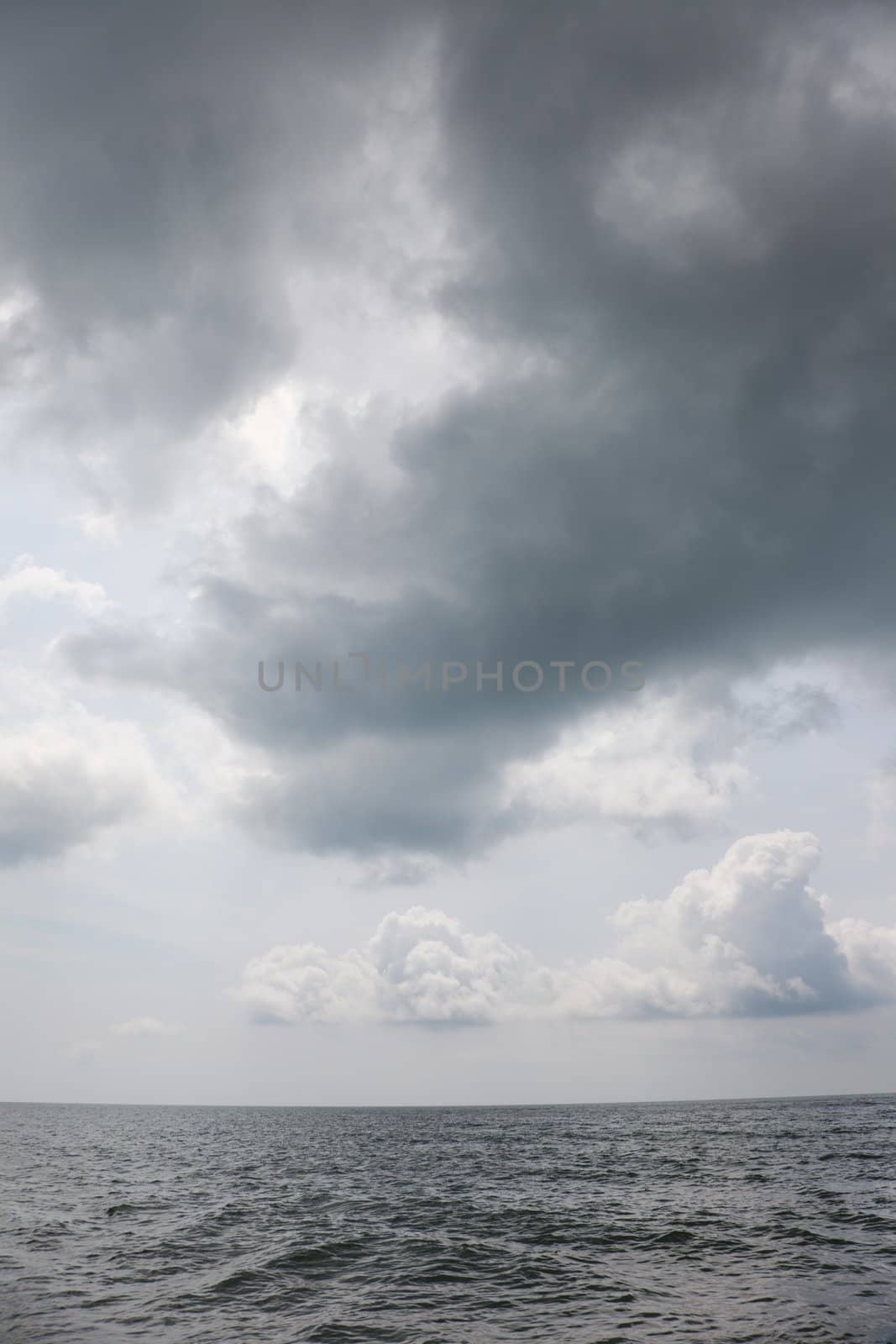 Seascape in Malaysia with dramatic sky