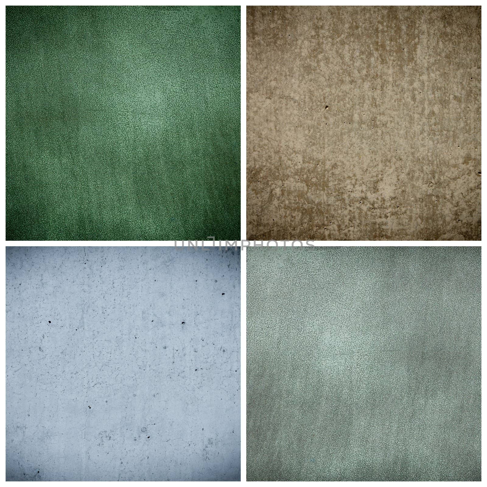 Set of plaster, metal, concrete wall backgrounds textured