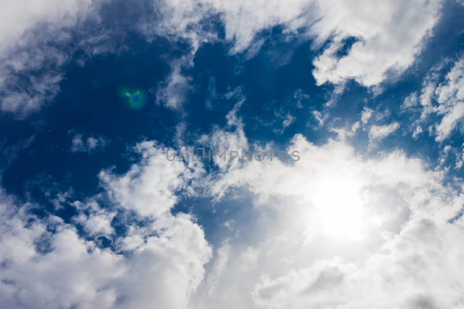 bright clouds and blue sky background