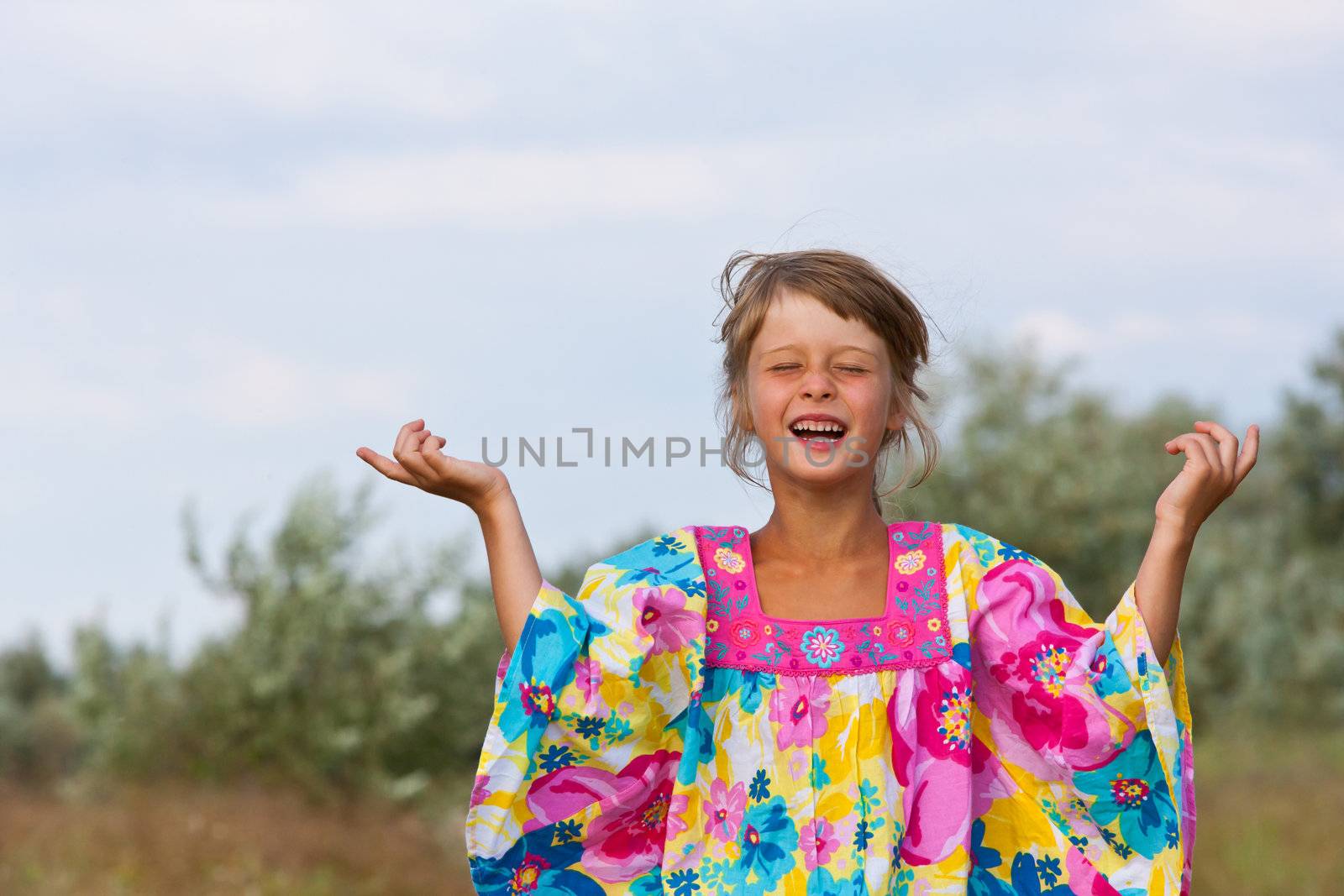 happy little girl by agg