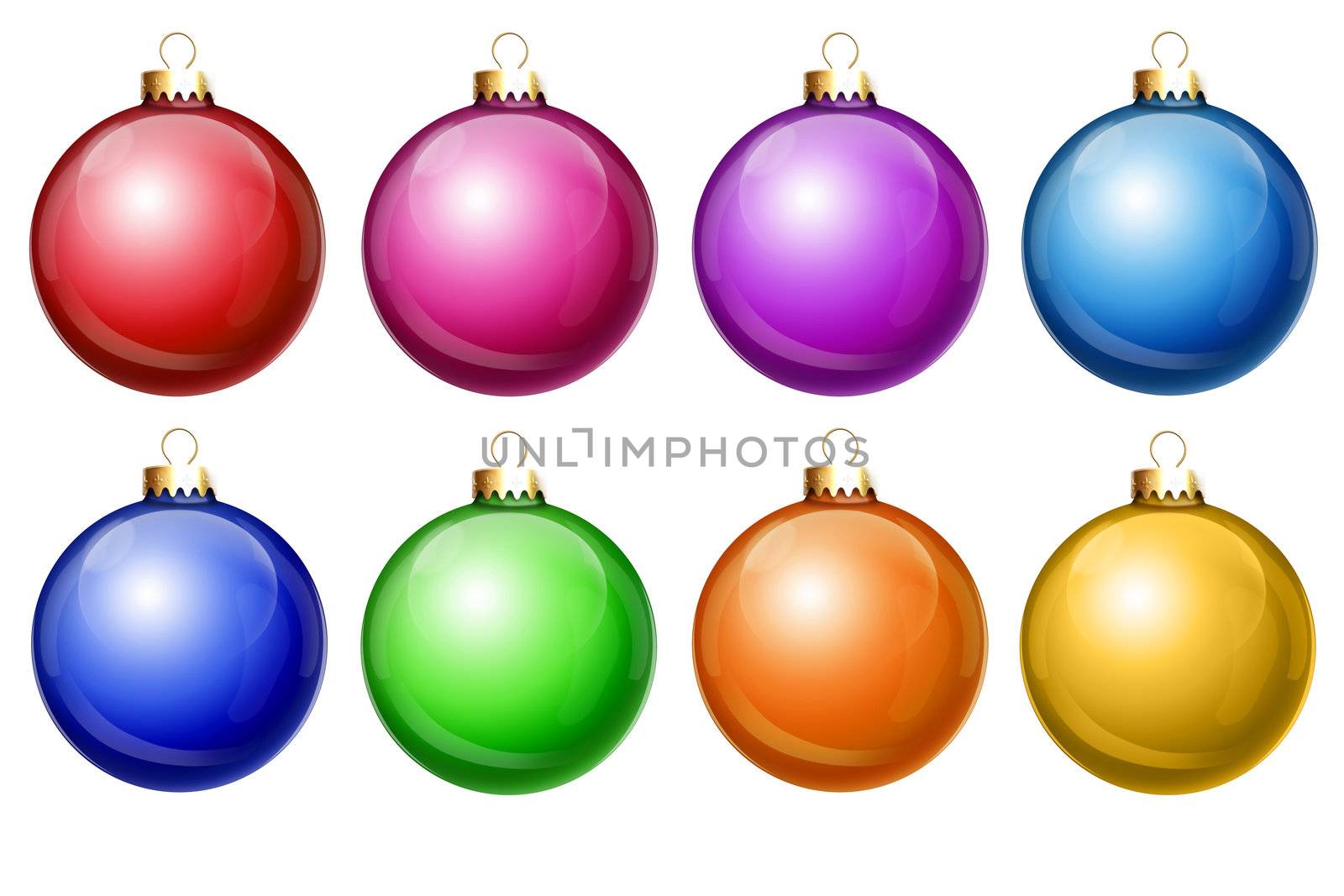 Illustrated Satin Finish Christmas Balls