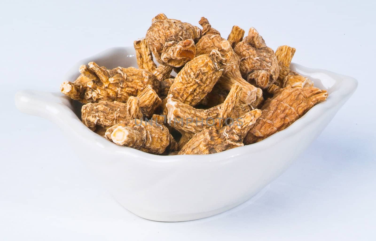 ginseng. Dried Ginseng On Background