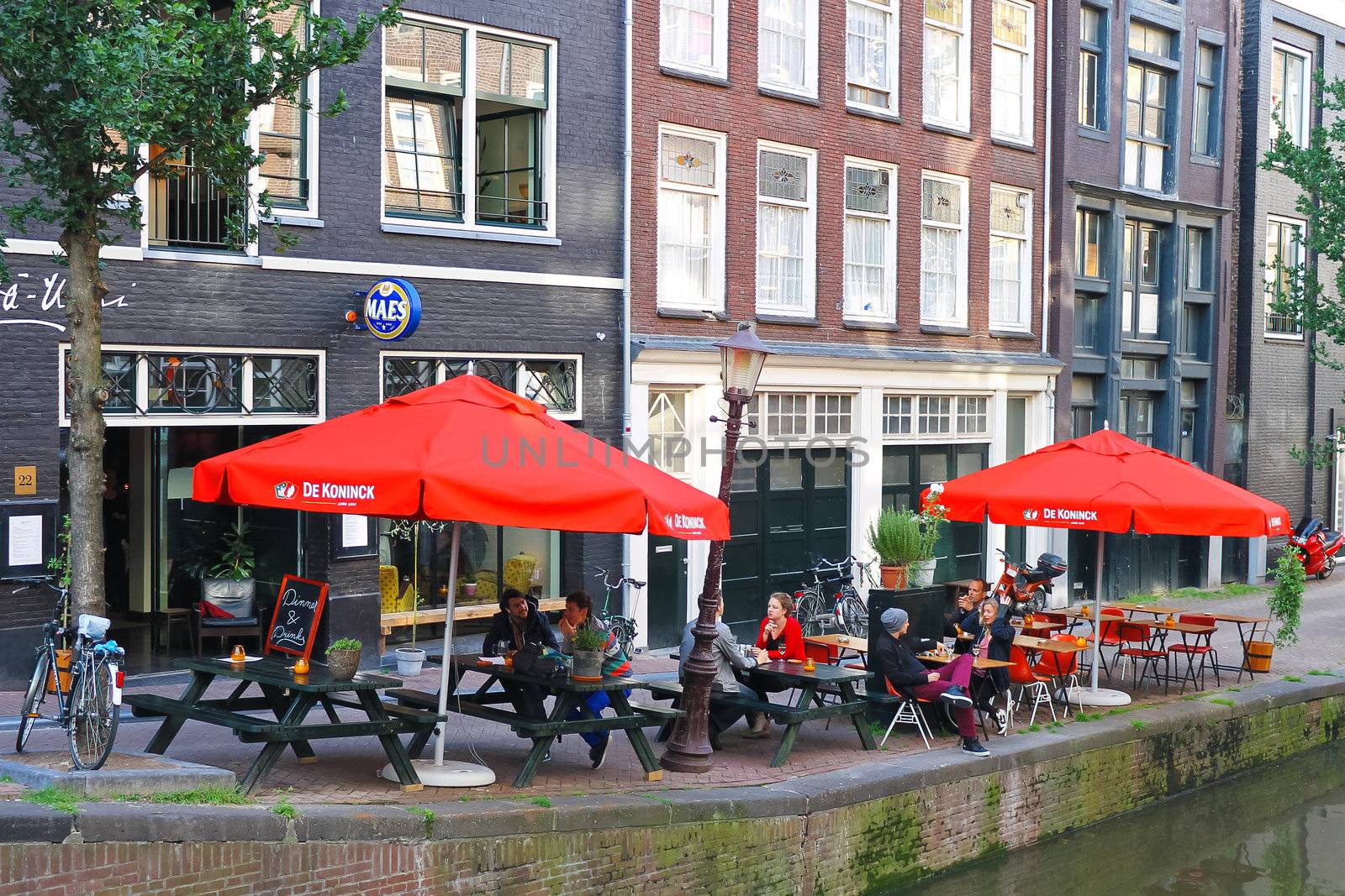Street cafe in Amsterdam. Netherlands