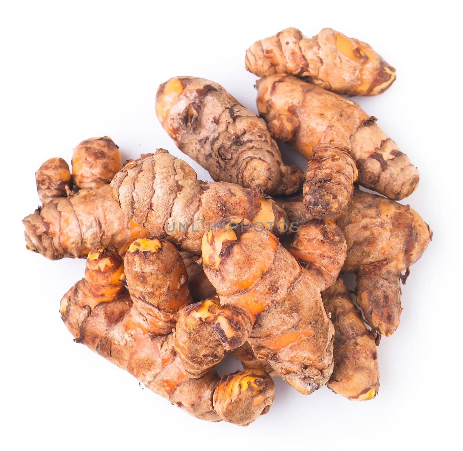 Ginger. Resembling ginger on background