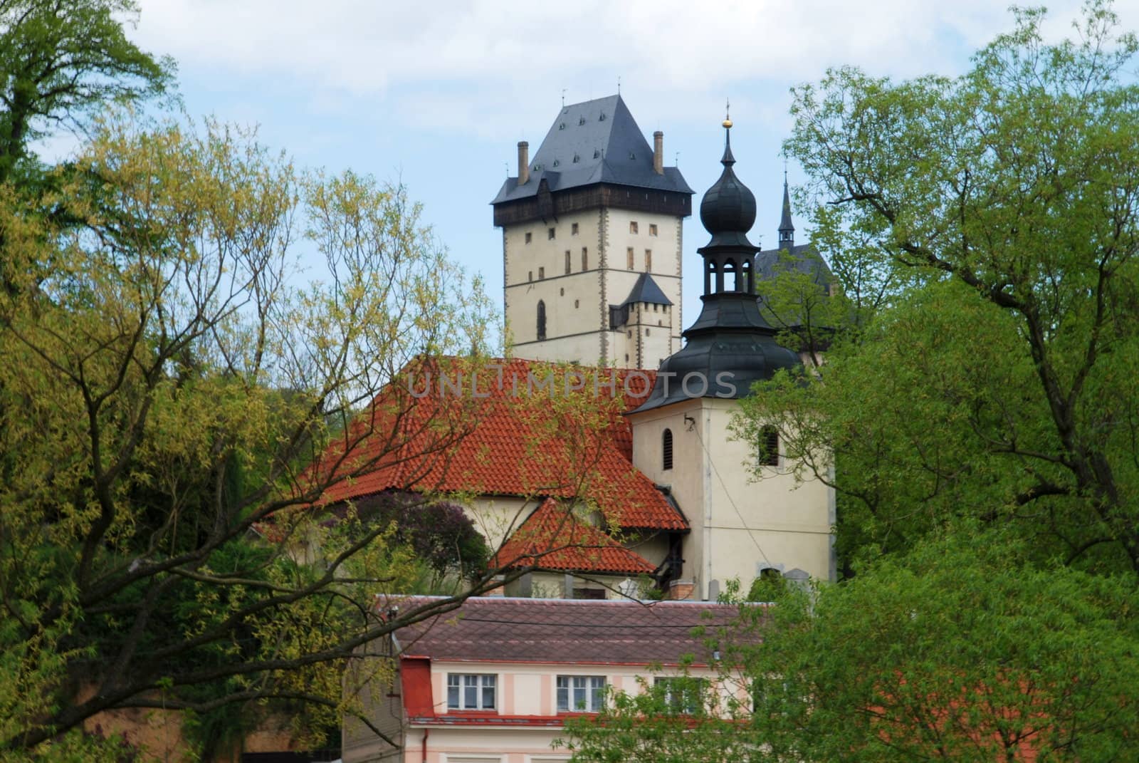 Karlstein Castle, constructed in 1348 in the Bohemia, Czech Republic