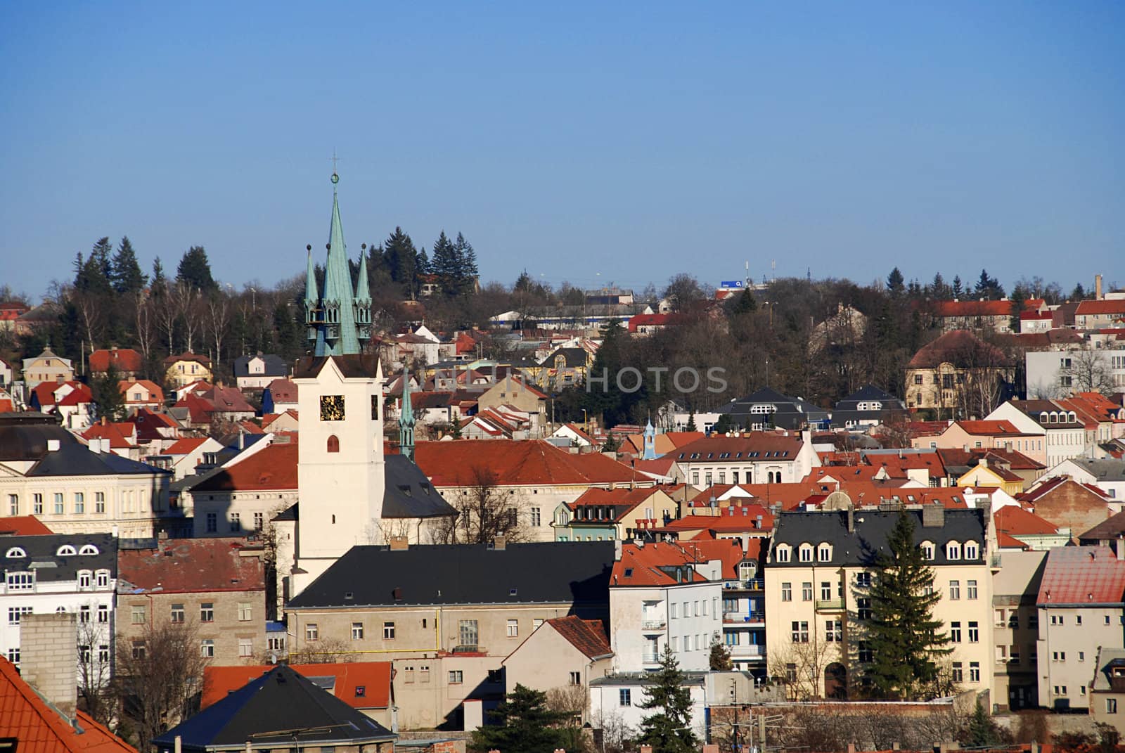 View at the Czech city of Pribram in the Southern Bohemia