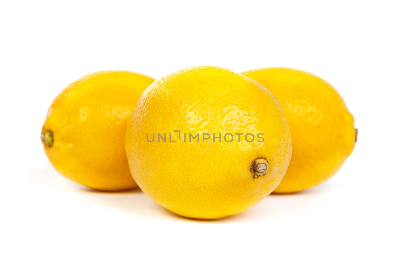 Fresh lemons isolated on a white background