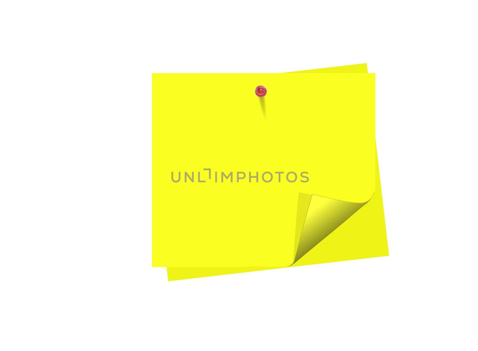 Isolated blank yellow post-it