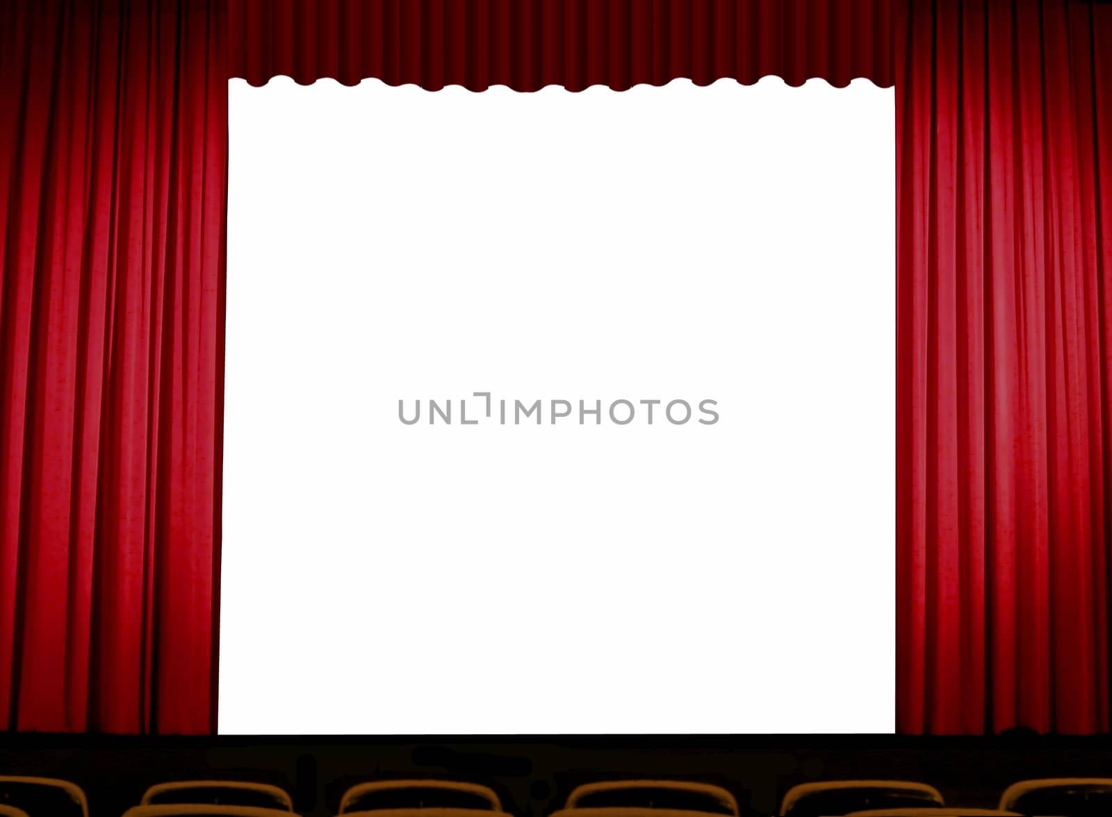 Red curtain with blank space