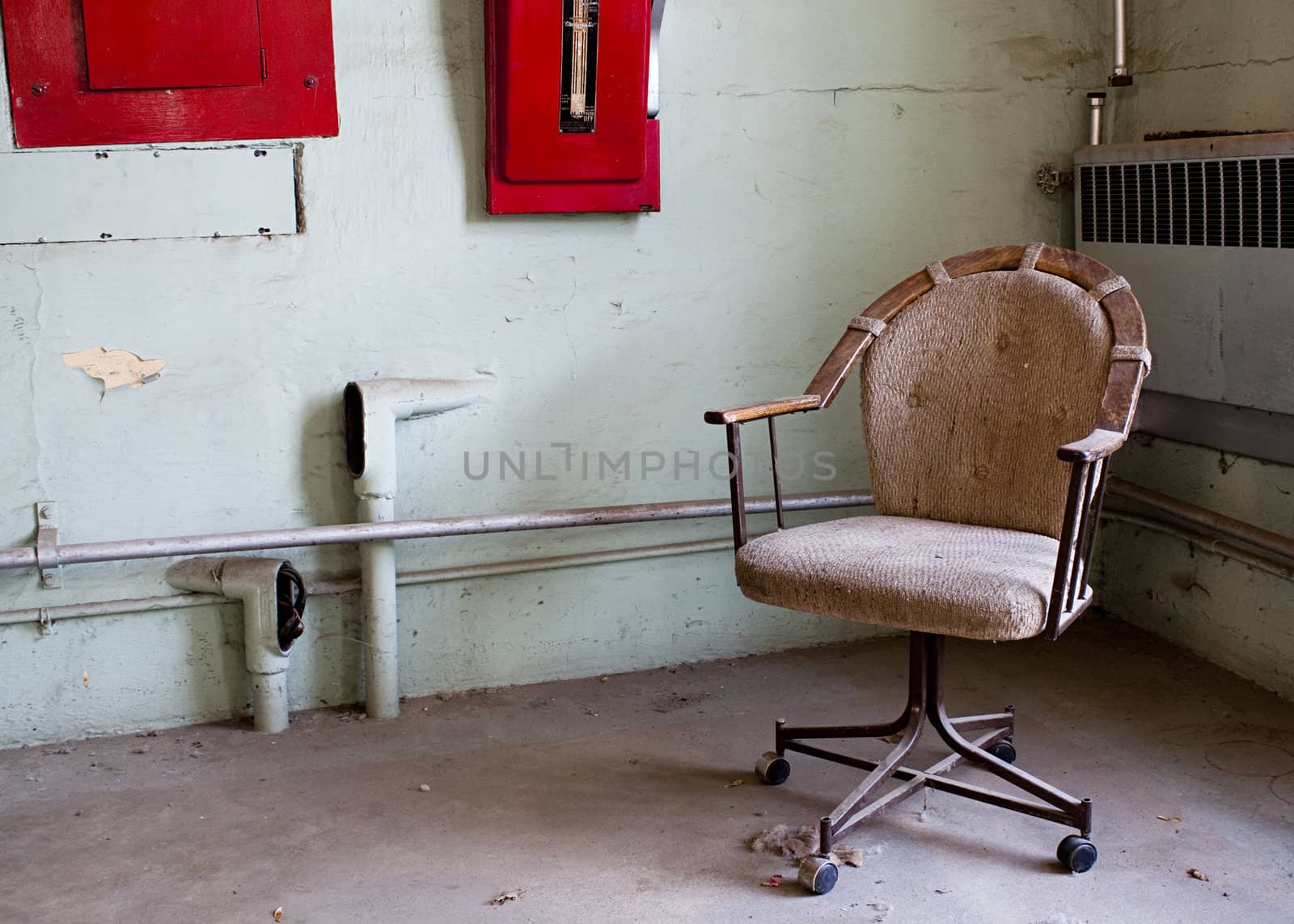 picture of a chair taken at a historic idaho prison