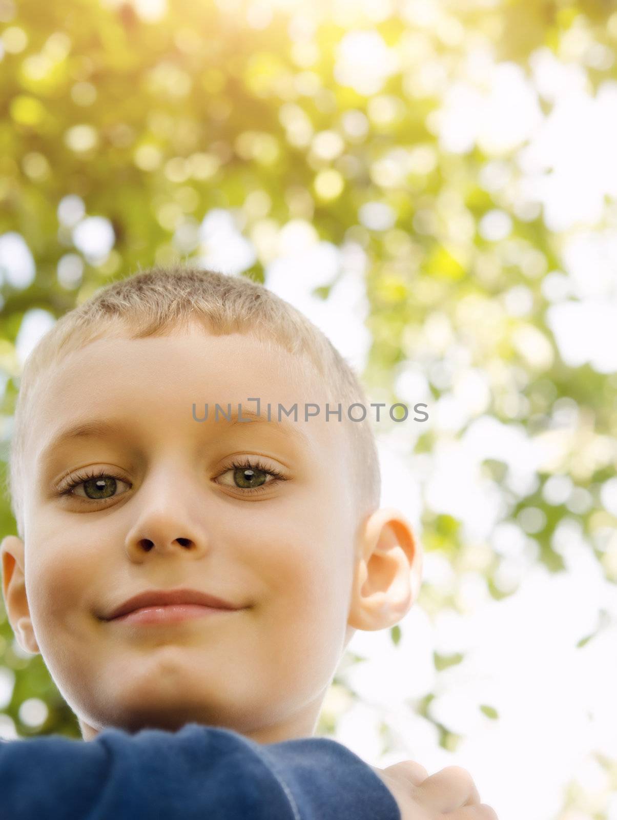 Little boy close up looking at camera
