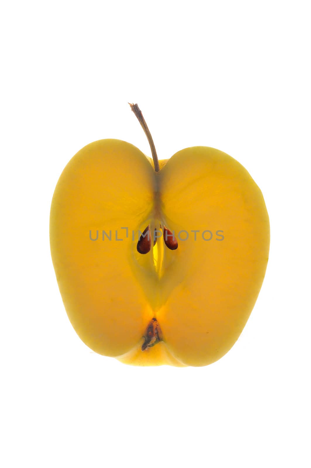Apple in a cut on a white background
