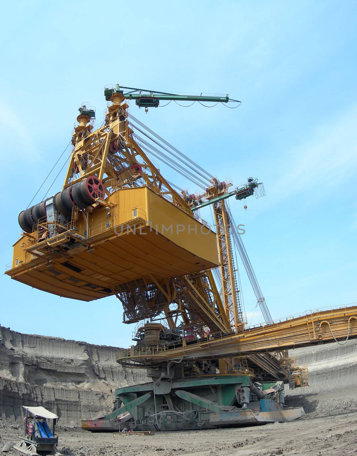 Heavy machine - brown coal digger is in action