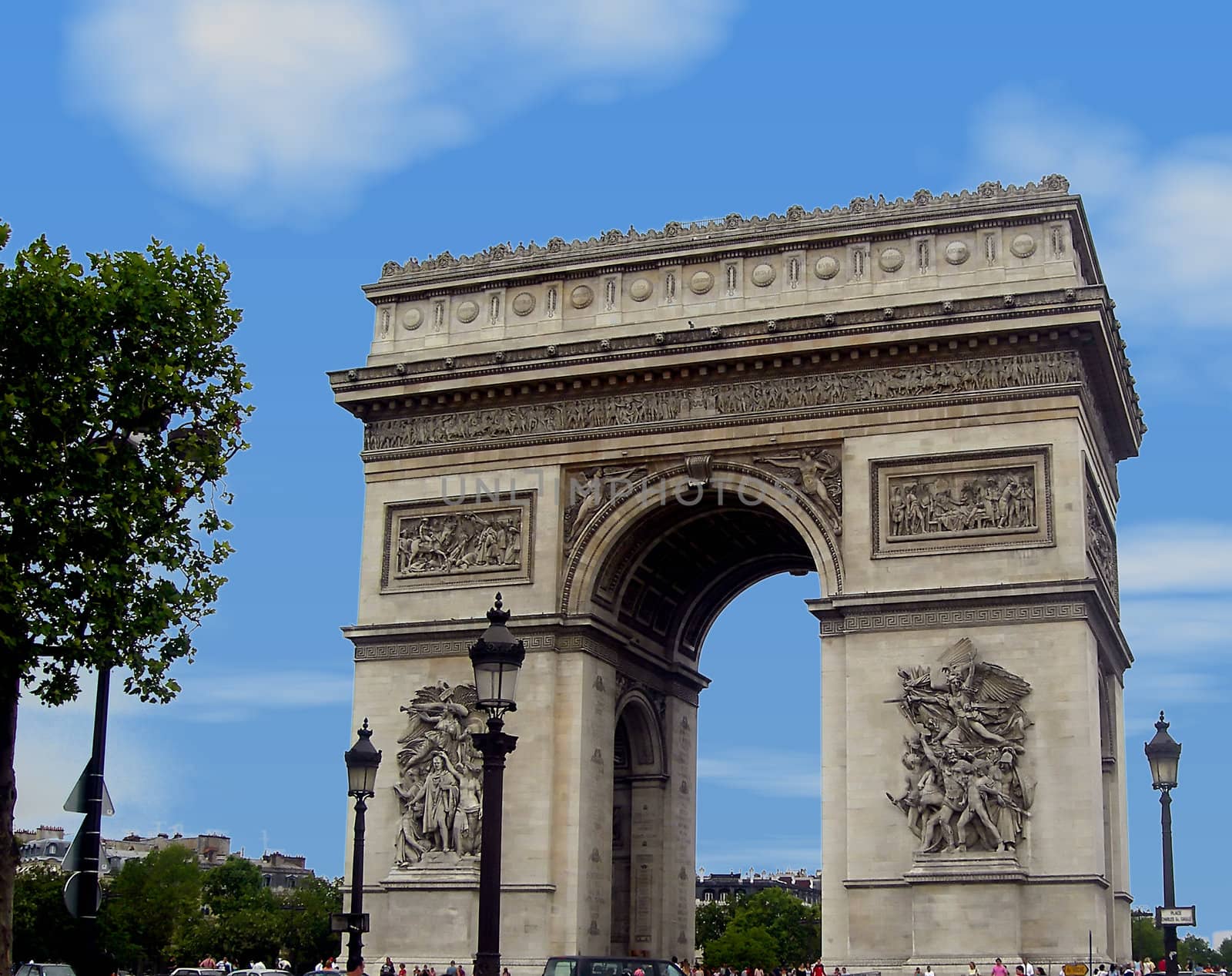 Famous ancient victorious Arch in Paris in France