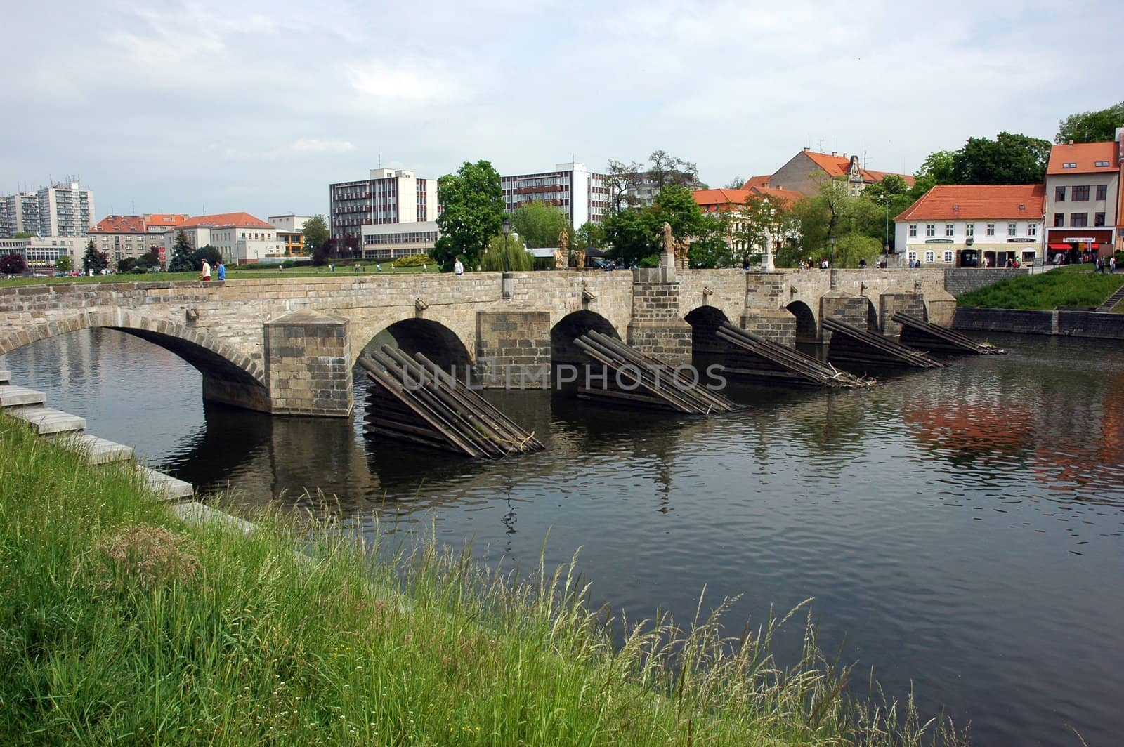 Bridge in Pisek, the oldest gothic stone bridge in the Czech republic