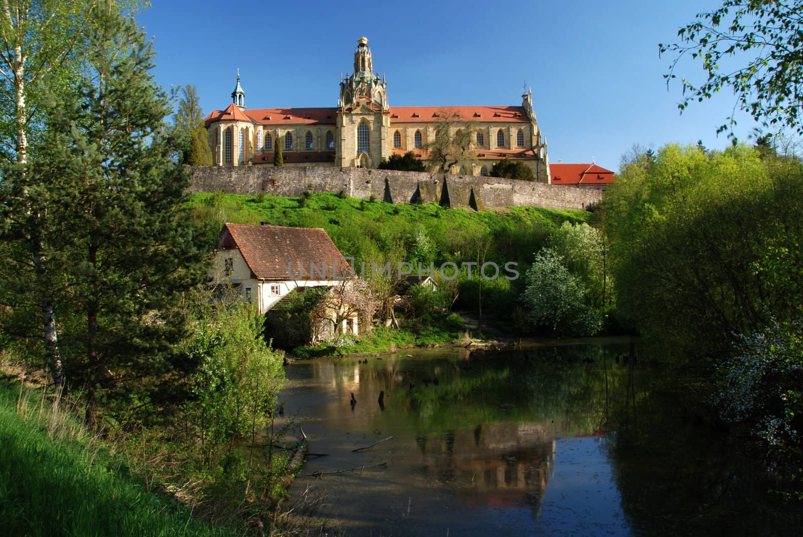 Czech baroque monastery in Kladruby nad Vltavou