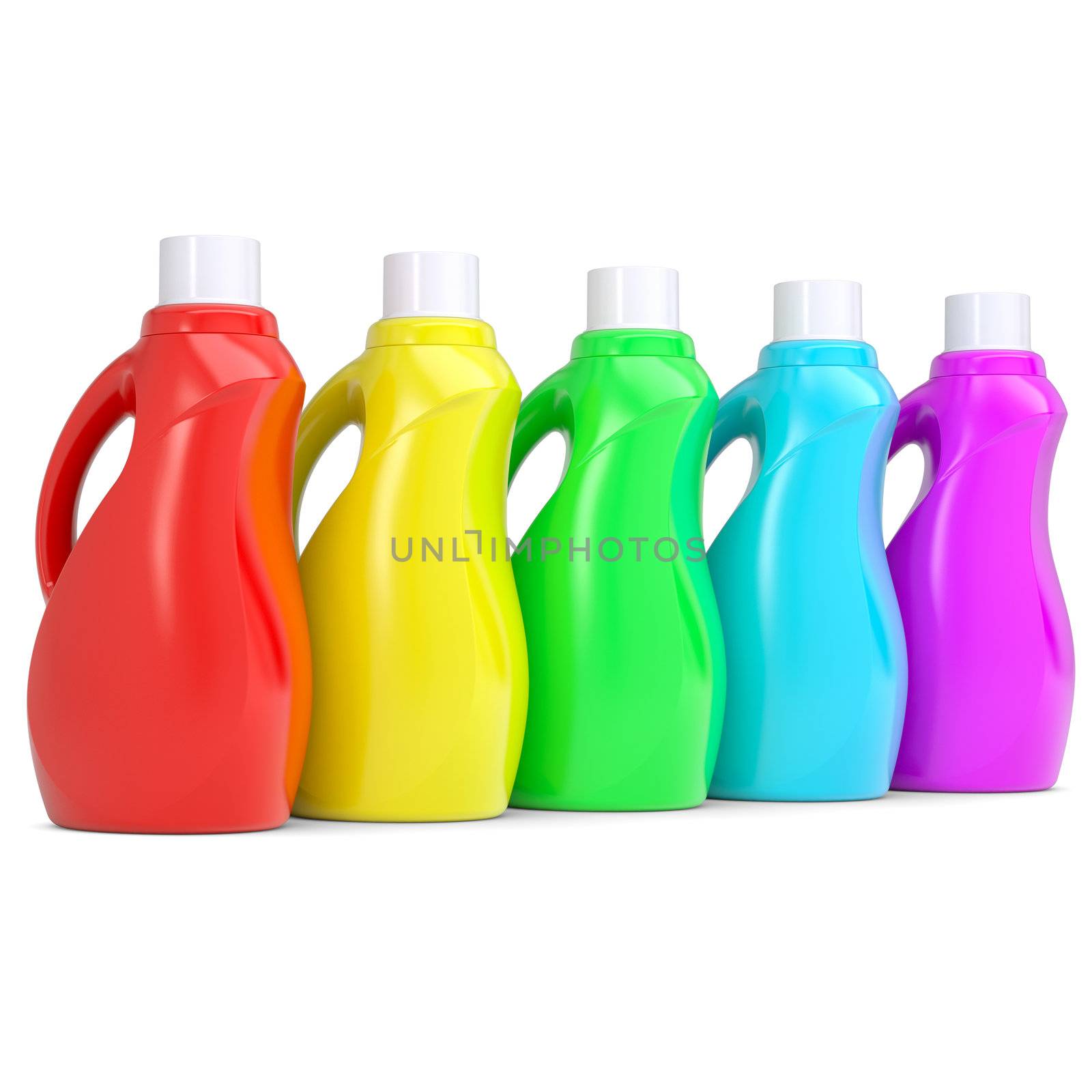 Several of multi-colored plastic bottles by cherezoff