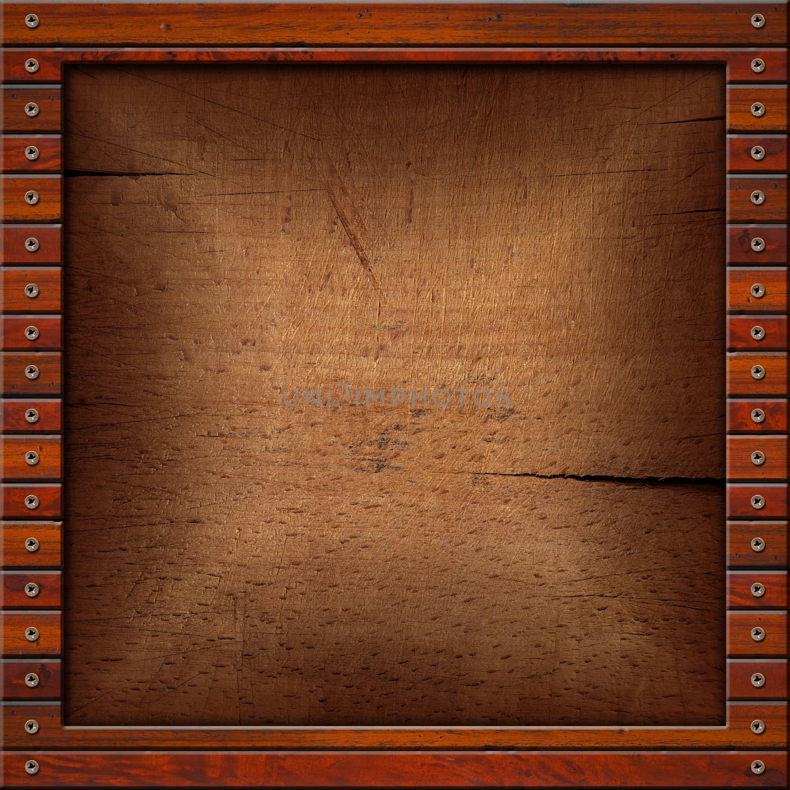 Square vintage frame on wood for background or text
